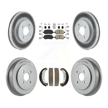 Front Rear Brake Rotors Ceramic Pad Coat Drum Kit For Chevrolet Cobalt Saturn Ion Pontiac KGA-104335