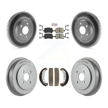 Front Rear Disc Brake Rotors Ceramic Pads And Coated Drum Kit For Pontiac Pursuit KGA-104339