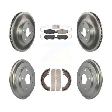 Front Rear Disc Brake Rotors Ceramic Pads And Coated Drum Kit For Honda Civic KGA-104342