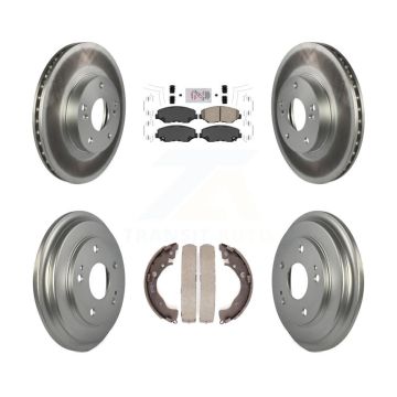 Front Rear Disc Brake Rotors Ceramic Pads And Coated Drum Kit For Honda Civic KGA-104343