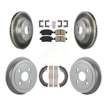 Front Rear Disc Brake Rotors Ceramic Pads And Coated Drum Kit For 2001-2005 Toyota Echo KGA-104347