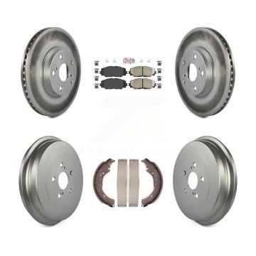Front Rear Disc Brake Rotors Ceramic Pads And Coated Drum Kit For Toyota Corolla KGA-104351