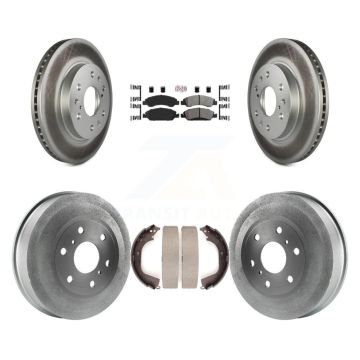 Front Rear Disc Brake Rotor Semi-Metallic Pad Coat Drum Kit For GMC Sierra 1500 Chevrolet KGA-104357