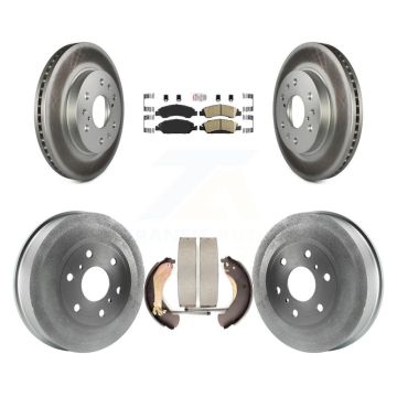Front Rear Brake Rotors Ceramic Pad Coat Drum Kit For Chevrolet Silverado 1500 GMC Sierra KGA-104359