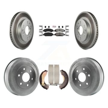 Front Rear Brake Rotor Semi-Metallic Pad Coated Drum Kit For Chevrolet Silverado 1500 GMC KGA-104360
