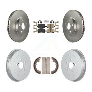 Front Rear Disc Brake Rotors Ceramic Pad & Coated Drum Kit For Toyota Matrix Pontiac Vibe KGA-104372