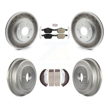 Front Rear Brake Rotor Semi-Metallic Pad Coat Drum Kit For 2010-2013 Ford Transit Connect KGA-104373
