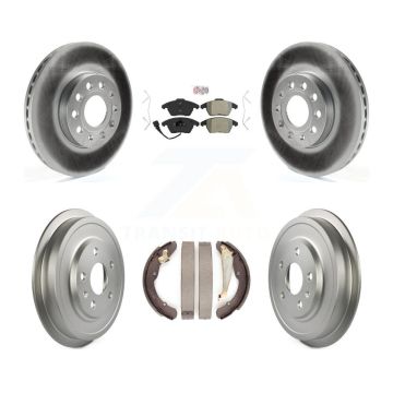 Front Rear Disc Brake Rotor Semi-Metallic Pad Coated Drum Kit For Volkswagen Jetta Beetle KGA-104374