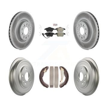 Front Rear Disc Brake Rotor Semi-Metallic Pad Coated Drum Kit For Volkswagen Jetta Beetle KGA-104375