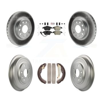 Front Rear Disc Brake Rotor Semi-Metallic Pad Coated Drum Kit For Volkswagen Jetta Beetle KGA-104376