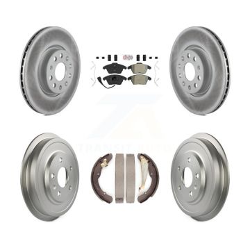 Front Rear Disc Brake Rotor Semi-Metallic Pad Coated Drum Kit For Volkswagen Jetta Beetle KGA-104377