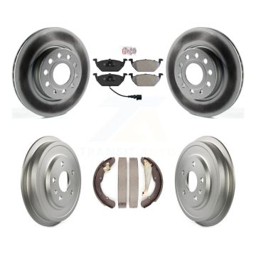 Front Rear Disc Brake Rotors Semi-Metallic Pads And Coated Drum Kit For Volkswagen Jetta KGA-104378