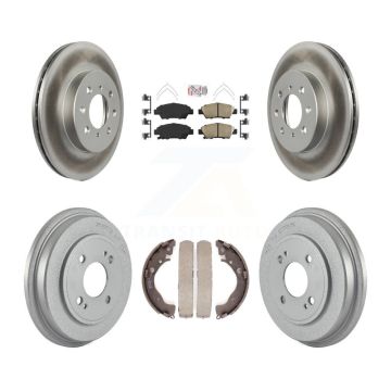 Front Rear Disc Brake Rotors Ceramic Pads And Coated Drum Kit For Honda Fit KGA-104381