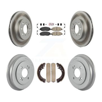 Front Rear Disc Brake Rotors Ceramic Pads And Coated Drum Kit For Honda Civic KGA-104384