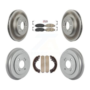 Front Rear Disc Brake Rotors Ceramic Pads And Coated Drum Kit For Honda Civic KGA-104385