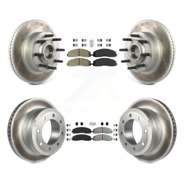 Front Rear Semi-Metallic Pad Coated Disc Brake Rotors Kit For Ford F-350 Super Duty F-250 KGA-104394