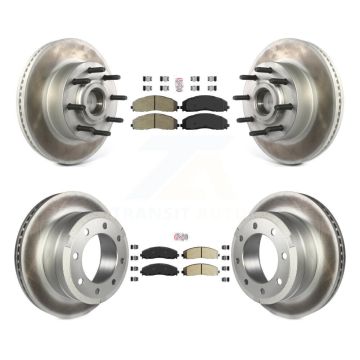 Front Rear Semi-Metallic Pad Coated Disc Brake Rotors Kit For Ford F-350 Super Duty F-250 KGA-104395