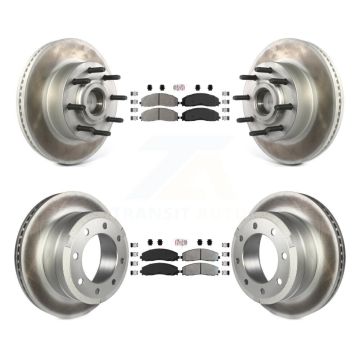 Front Rear Semi-Metallic Pad Coated Disc Brake Rotors Kit For Ford F-350 Super Duty F-250 KGA-104396