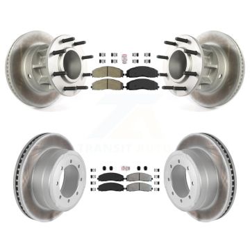 Front Rear Semi-Metallic Pad Coated Disc Brake Rotors Kit For Ford F-350 Super Duty F-250 KGA-104402