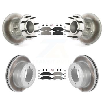 Front Rear Semi-Metallic Pad Coated Disc Brake Rotors Kit For Ford F-350 Super Duty F-250 KGA-104404