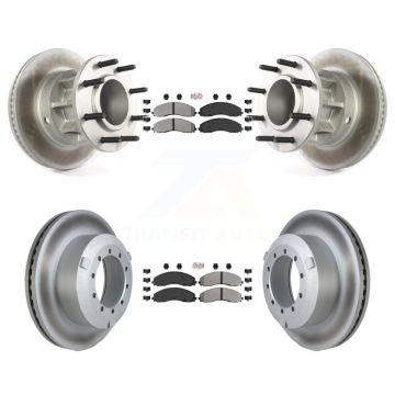 Front Rear Semi-Metallic Pad Coated Brake Rotor Kit For Ford F-450 Super Duty F-550 4 X 2 KGA-104406