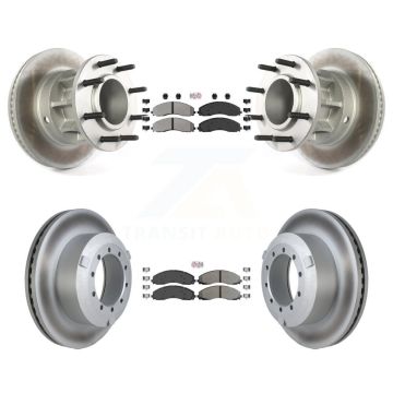 Front Rear Semi-Metallic Pad Coated Brake Rotor Kit For Ford F-450 Super Duty F-550 4 X 2 KGA-104407