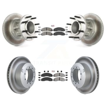 Front Rear Semi-Metallic Pad Coated Brake Rotor Kit For Ford F-450 Super Duty F-550 4 X 2 KGA-104408