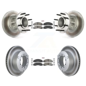 Front Rear Semi-Metallic Pad Coated Brake Rotor Kit For Ford F-450 Super Duty F-550 4 X 2 KGA-104409