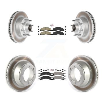 Front Ceramic Rear Semi-Metallic Pad Coat Disc Brake Rotors Kit For Ford E-450 Super Duty KGA-104415