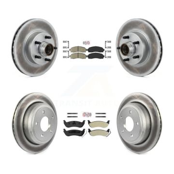 Front Ceramic Rear Semi-Metallic Pad Coated Brake Rotor Kit For 2010-2011 Ford Ranger RWD KGA-104420