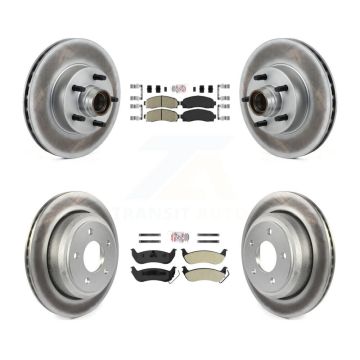 Front Ceramic Rear Semi-Metallic Pad Coated Brake Rotor Kit For 2010-2011 Ford Ranger RWD KGA-104421