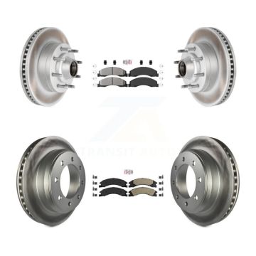Front Semi-Metallic Rear Ceramic Pad Coat Brake Rotor Kit For Ford E-350 Super Duty E-250 KGA-104431