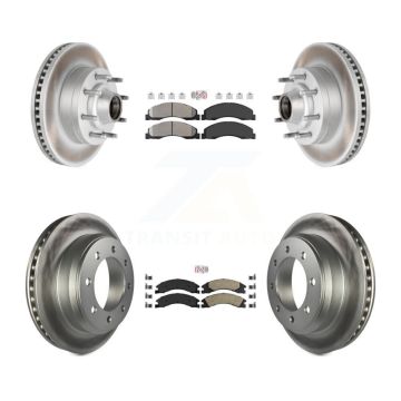Front Semi-Metallic Rear Ceramic Pad Coat Brake Rotor Kit For Ford E-350 Super Duty E-250 KGA-104434