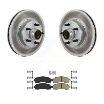 Front Coated Disc Brake Rotors Hub Assembly Ceramic Pad Kit For 2010-2011 Ford Ranger RWD KGA-104447