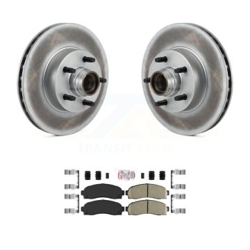 Front Coated Disc Brake Rotors Hub Assembly Ceramic Pad Kit For 2010-2011 Ford Ranger RWD KGA-104448