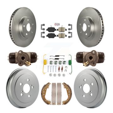 Front Rear Disc Brake Rotor Ceramic Pad Coated Drum Kit (9Pc) For 2003-2005 Toyota Celica KGA-104456