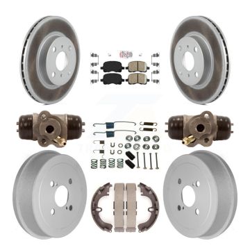 Front Rear Brake Rotor Ceramic Pad Coat Drum Kit (9Pc) For Toyota Corolla Chevrolet Prizm KGA-104473