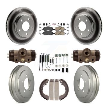Front Rear Disc Brake Rotors Ceramic Pads And Coated Drum Kit (9Pc) For Dodge Caliber KGA-104486