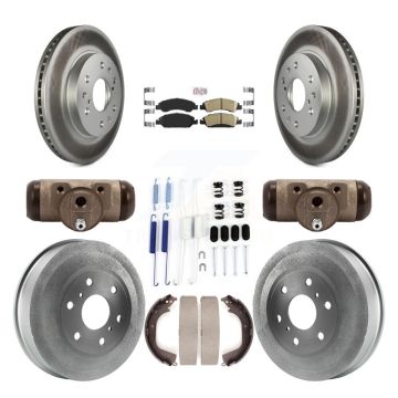 Front Rear Disc Brake Rotor Ceramic Pad Coat Drum Kit (9Pc) For GMC Sierra 1500 Chevrolet KGA-104498