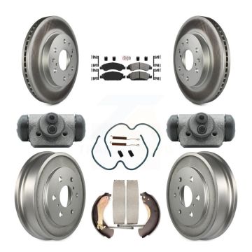 Front Rear Brake Rotor Semi-Metallic Pad Coat Drum Kit (9Pc) For Chevrolet Silverado 1500 KGA-104503