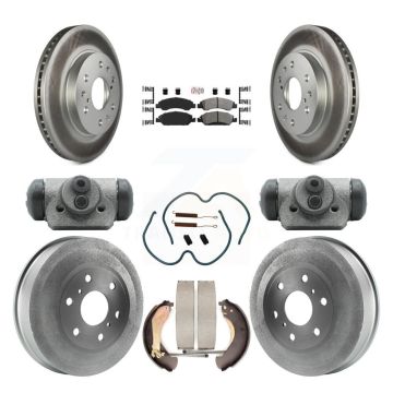 Front Rear Brake Rotor Semi-Metallic Pad Coat Drum Kit (9Pc) For Chevrolet Silverado 1500 KGA-104509