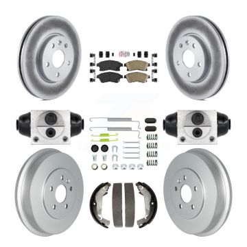 Front Rear Disc Brake Rotor Ceramic Pad Coated Drum Kit (9Pc) For Chevrolet Cruze Limited KGA-104536