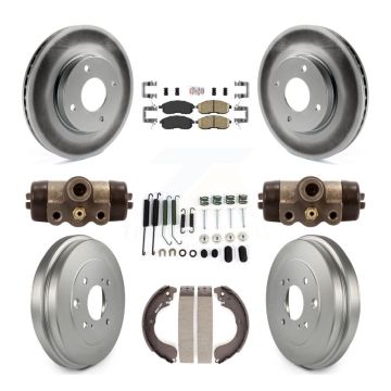 Front Rear Disc Brake Rotors Ceramic Pad And Coated Drum Kit (9Pc) For Nissan Sentra Cube KGA-104538