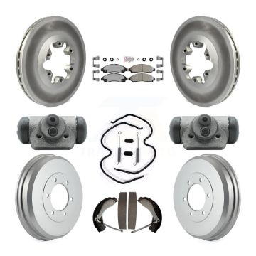 Front Rear Brake Rotors Ceramic Pad Coat Drum Kit (9Pc) For Chevrolet Colorado GMC Canyon KGA-104539