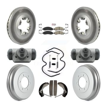 Front Rear Brake Rotors Ceramic Pad Coat Drum Kit (9Pc) For Chevrolet Colorado GMC Canyon KGA-104540