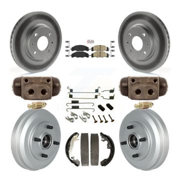 Front Rear Disc Brake Rotors Ceramic Pads And Coated Drum Kit (9Pc) For Ford Focus KGA-104548