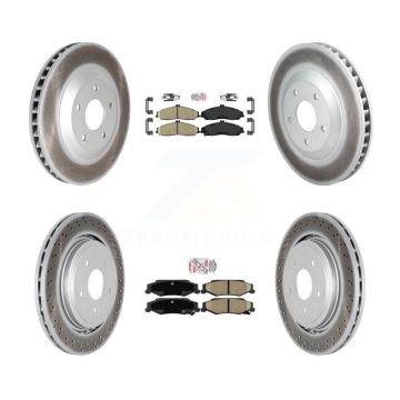 Front Rear Ceramic Pad Coat Brake Rotor Kit (6Pc) For Cadillac XLR With Heavy Duty Brakes KGA-104585