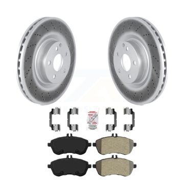 Front Coated Brake Rotors Semi-Metallic Pad Kit For Mercedes-Benz C250 With Sport Package KGA-104603