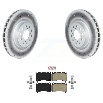 Front Coated Disc Brake Rotors And Semi-Metallic Pad Kit For 2017-2020 Honda Civic Type R KGA-104605