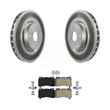Front Coated Disc Brake Rotors And Semi-Metallic Pads Kit For Subaru Impreza WRX STI KGA-104643